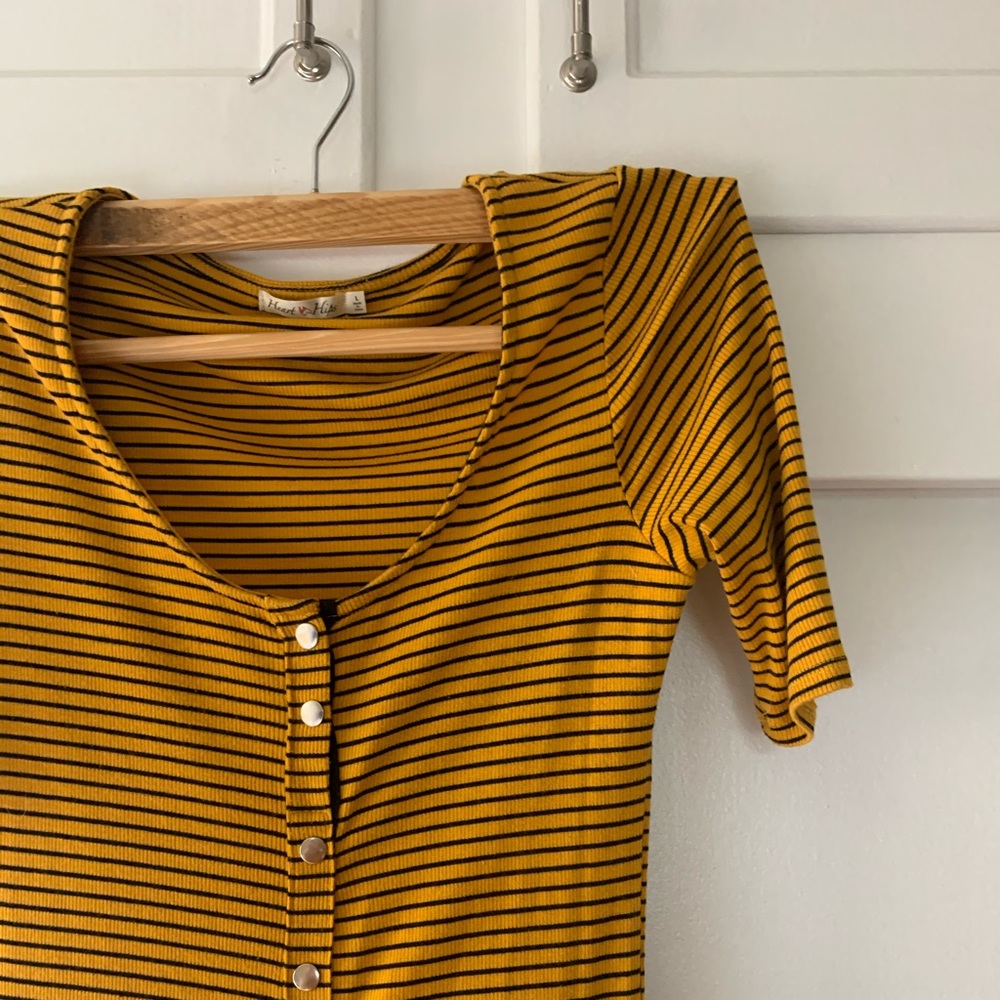 Button down striped knit dress